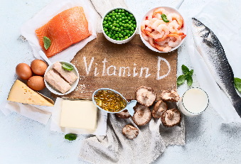 Verschiedene Lebensmittel mit Vitamin D